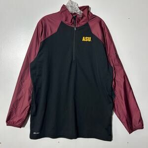 Nike Arizona State University State Dri-Fit 1/4 Zip Red Black Windbreaker Mens L